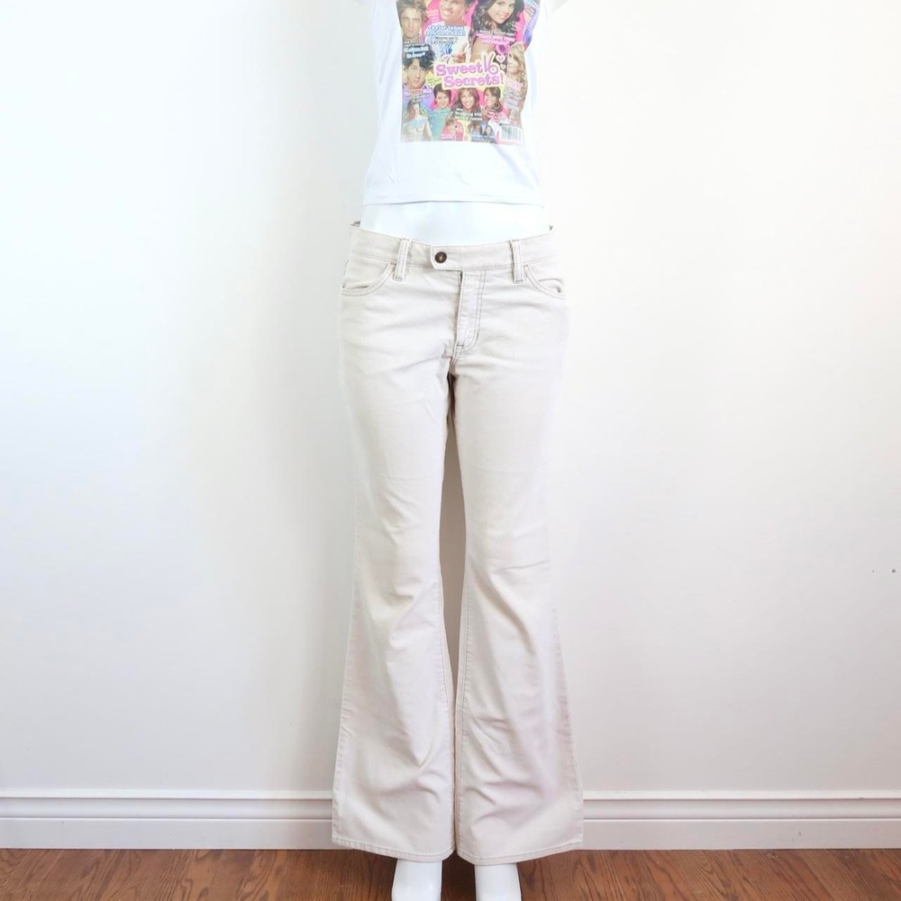 y2k gap cream low rise bootcut jeans 2000s